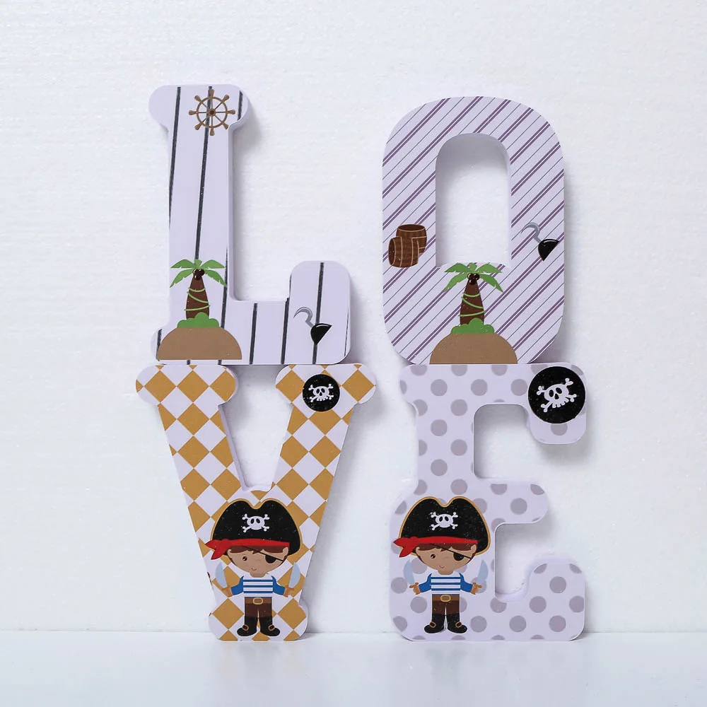 FUNLIFE мультфильм 3D Детский Пиратский настенный стикер DIY 26 букв капитала детская