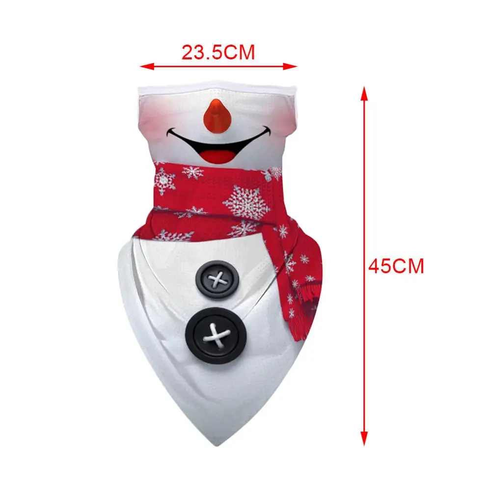 

Christmas Print Turban Scarf Women Men Christmas Party Face Mask Outdoor Turban Riding Mask Christmas Triangle Scarf Santa Claus