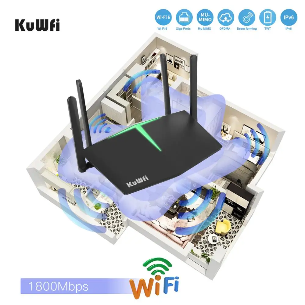 WiFi6 роутер 1800 Мбит/с Смарт двухдиапазонный WiFi 6 802.11ax беспроводные игровые роутеры