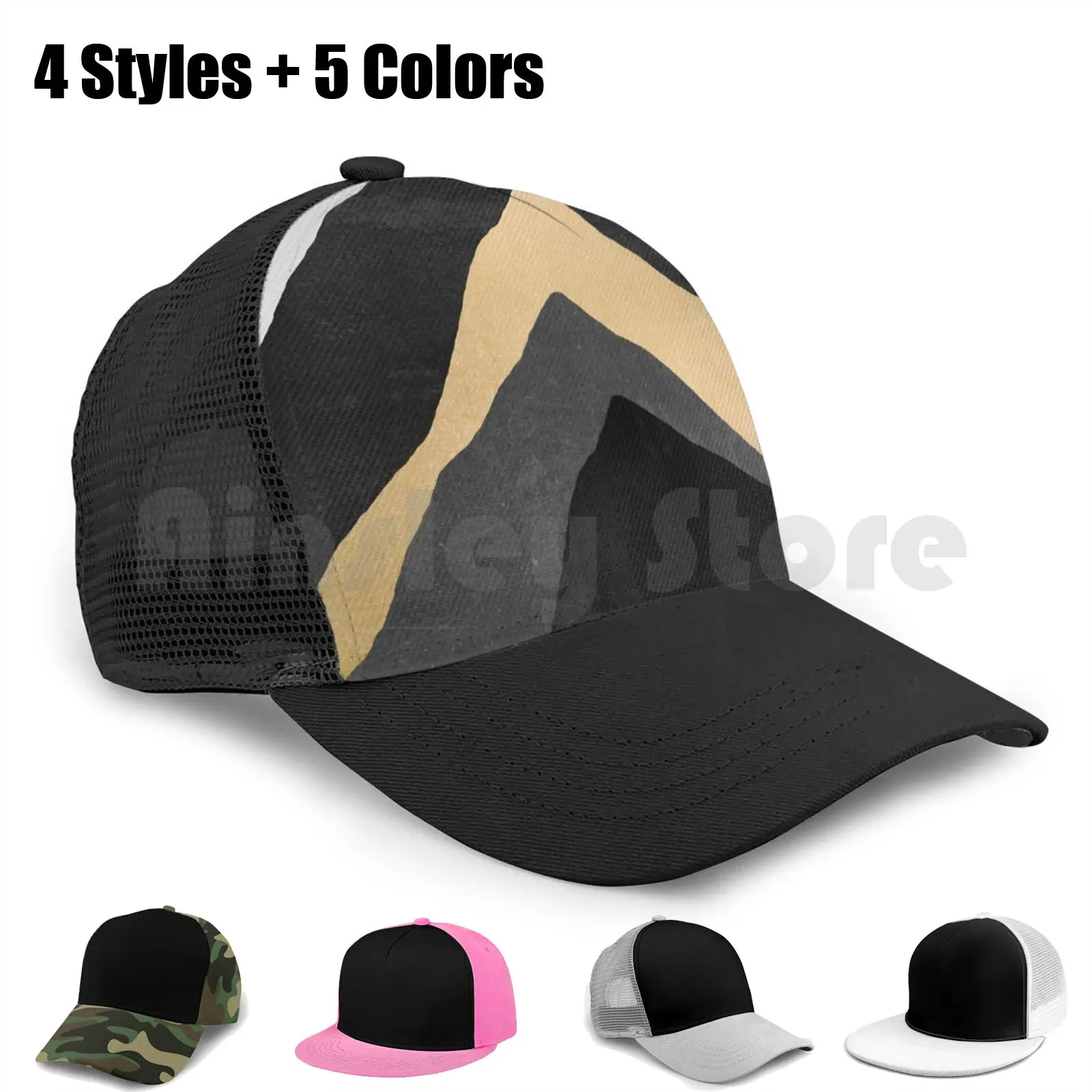 

Бейсболка унисекс с рисунком гор, Регулируемая Повседневная Кепка с мультяшным принтом, с абстрактным изображением гор, минимальное золото...