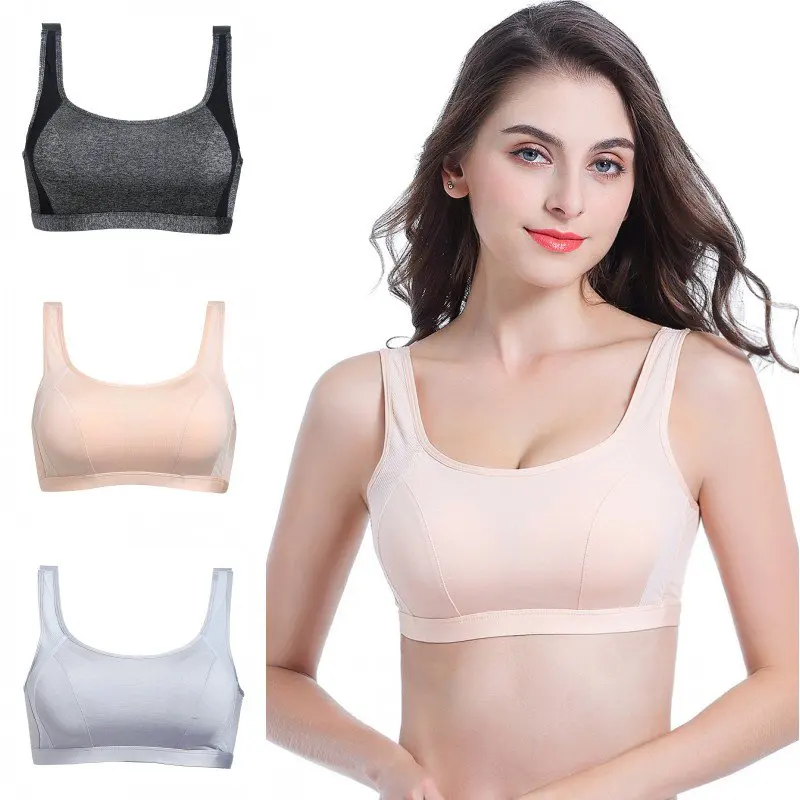 

Women Fixed Shoulder Strap Sports Bra Running Solid Color Bra Soft Comfortable Breathable Push Up Sport Bra