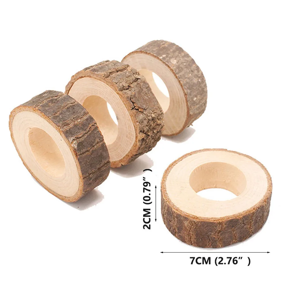 10 шт. деревенские круглые держатели кольцо для салфеток отеля на день рождения