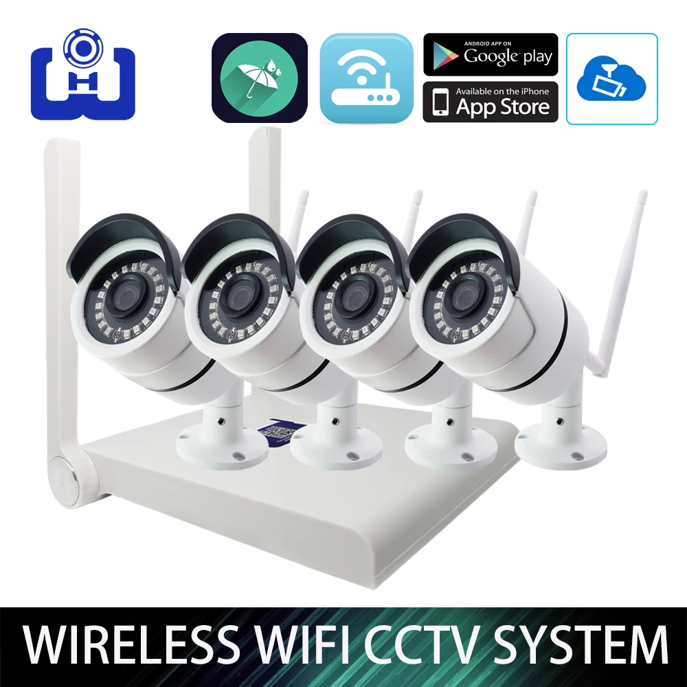 4CH 1080P HD WiFi NVR 2CH/4CH 2.0MP ИК наружная Водонепроницаемая CCTV Беспроводная ip камера