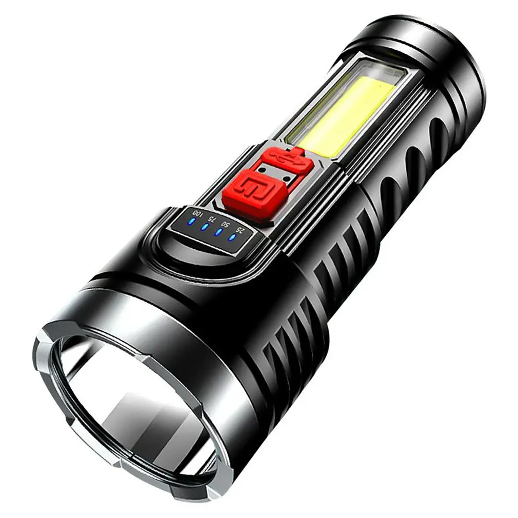 

Strong Light Flashlight Outdoor Multi-function Portable Flashlight Power Display Solar Rechargeable Flashlight