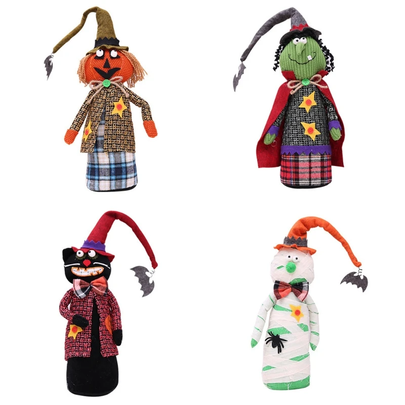 

Halloween Plush Toys Stuffed Witch Black Cat Pumpkin for Halloween Festival Decorations Home Party Decor