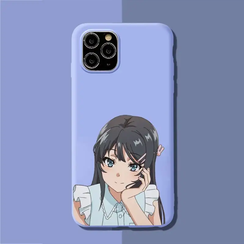 

YNDFCNB Sakurajima Mai Phone Case Soft Solid Color for iPhone 11 12 13 mini pro XS MAX 8 7 6 6S Plus X XR