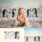 Avezano фон для фотосъемки детский день рождения зимний Пингвин семья снег гора девушка фото фон фотостудия баннер