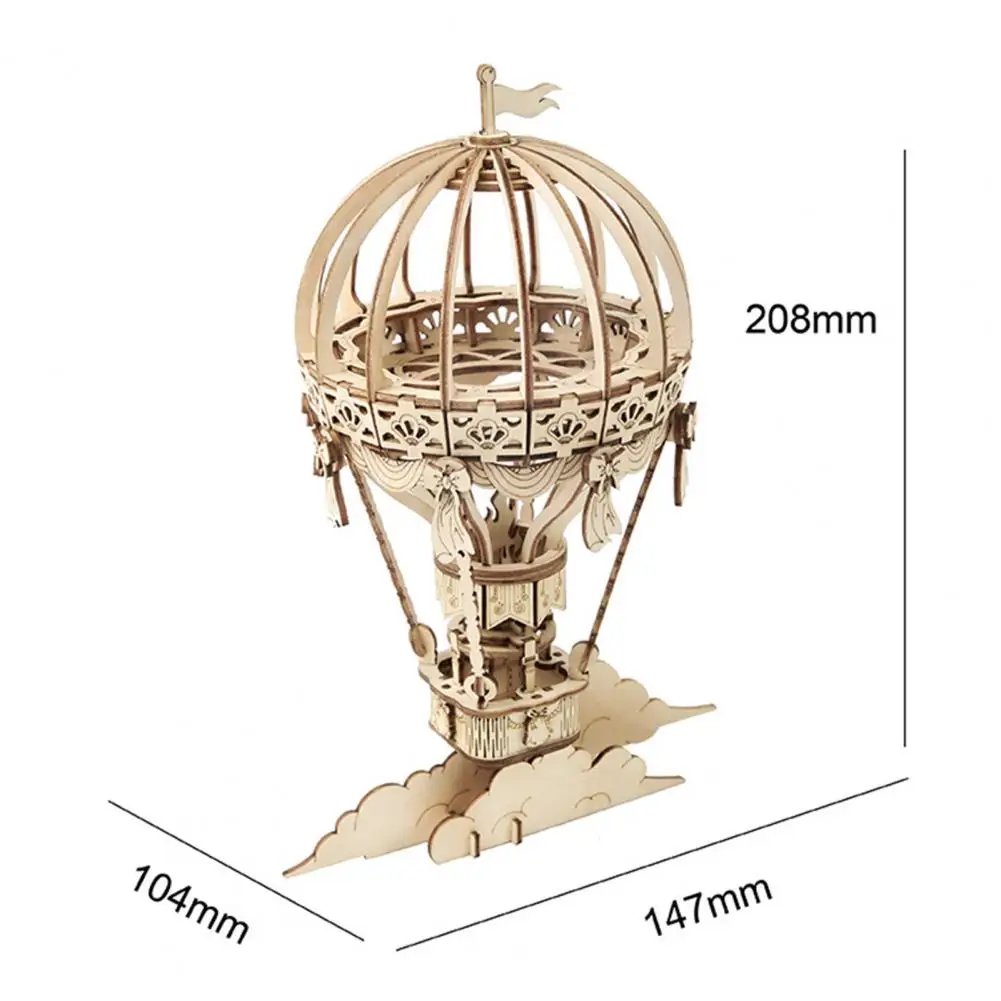 

Hot Balloon Model Wooden Self Assembly DIY Jigsaw Puzzles Kids Toy Birthday Gift
