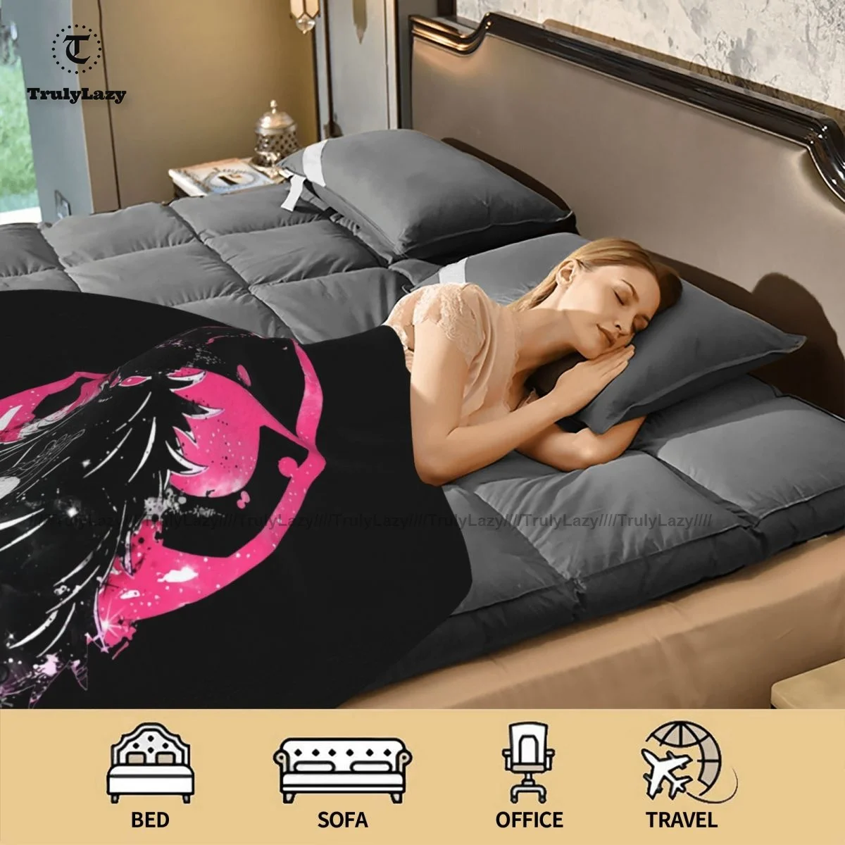 

Doflamingo Blanket Cheap Furry Round Bedspread Fleece Bed Soft Blanket