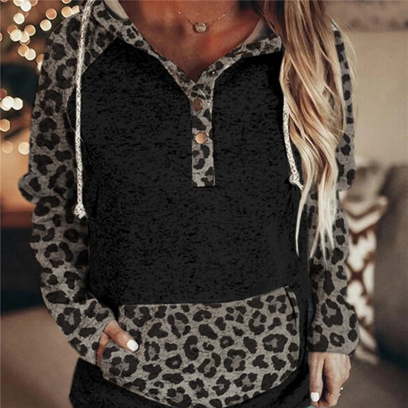 

2021 New Winter Spring Elegant Print Loose Women Hoodies High Quality Ladies Sweatshirt Top Fashion Leisure Female Pullovers