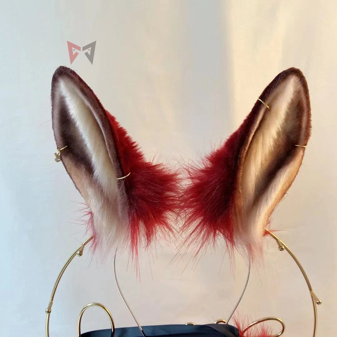 Новый красный заячьи кроличьи уши и сердечком повязка на голову хвост комплект