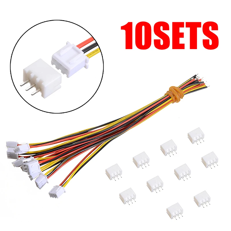 Mayitr 10 комплектов Mini Micro JST разъем XH 2 54 мм 3-контактный с 24AWG жильный кабель 150 Длина |