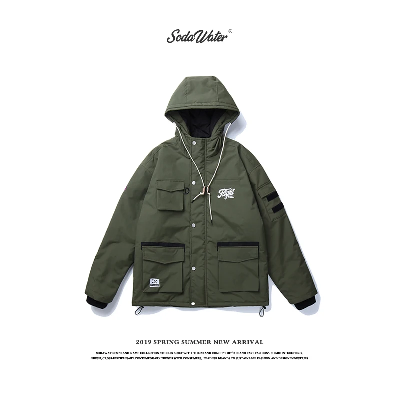 SODAWATER дизайнерская Толстая зимняя Мужская парка уличная Стильная функциональная