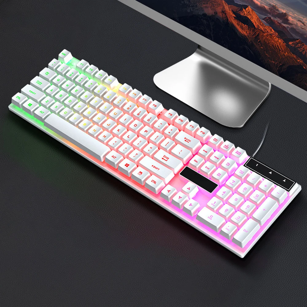 

Glowing Keyboard USB Cable Silent Desktop Computer Notebook Office E-sports RGB Game Keyboard
