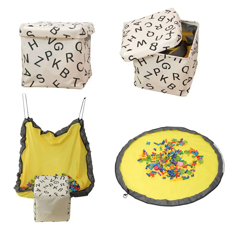 

New Square Toy Storage Basket,Toy Storage Bags Organizer for Kids Room,Classroom,Drawstring Convenient Home Organizer Containers