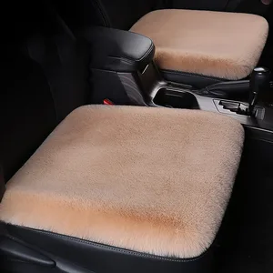 3 piece car seat cushion winter rabbit plush without backrest wool warm seat cover universal car cushion free global shipping