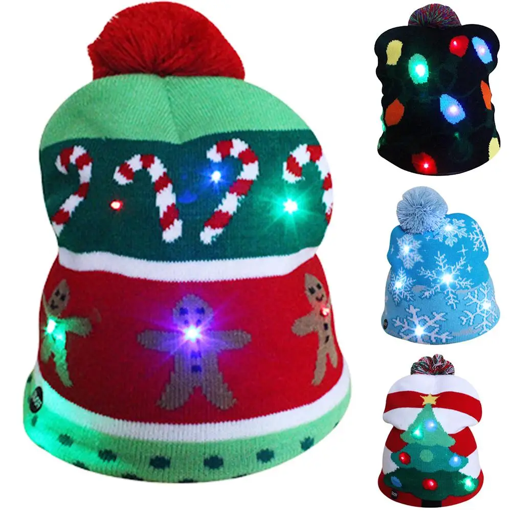 Рождественская елка снежинка для детей и взрослых светодиодный вязаный помпон