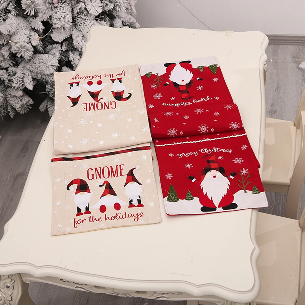 Warm Life 2021 New Embroidered Faceless Elderly Table Runner Snowflake Tablecloth Christmas Dining Dress Up Decoration | Дом и сад