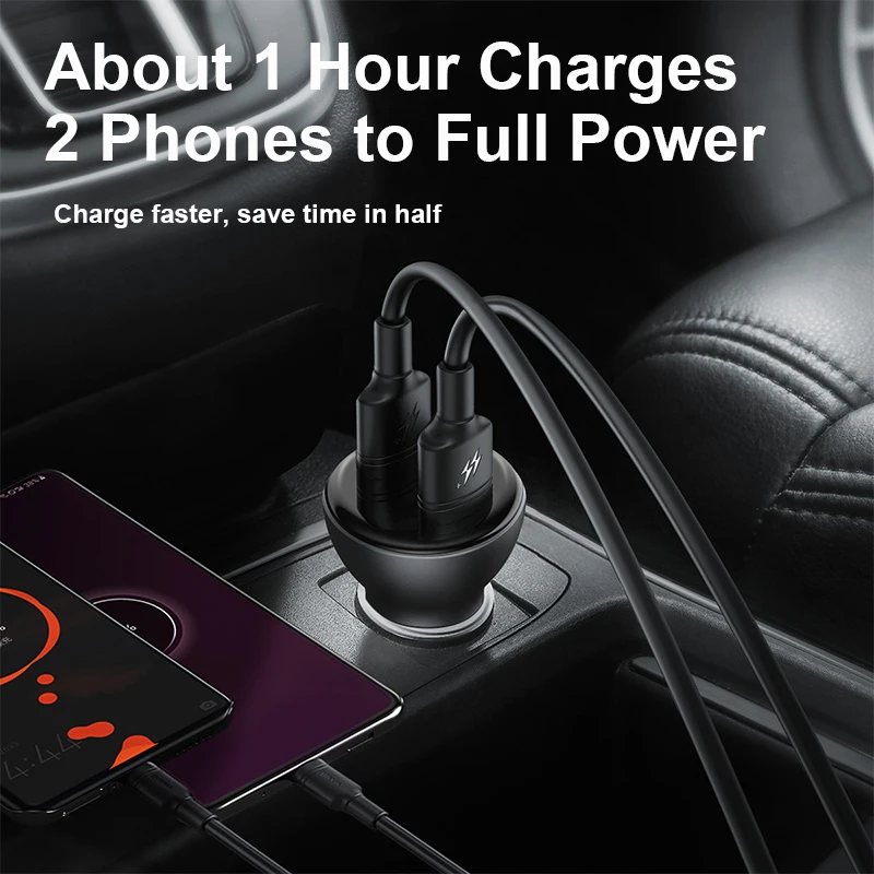 Baseus 45W Car Charger Dual USB Cigarette Lighter Support SCP QC3.0 Fast Charging Auto Accessories For iPhone Huawei|Зажигалка| |