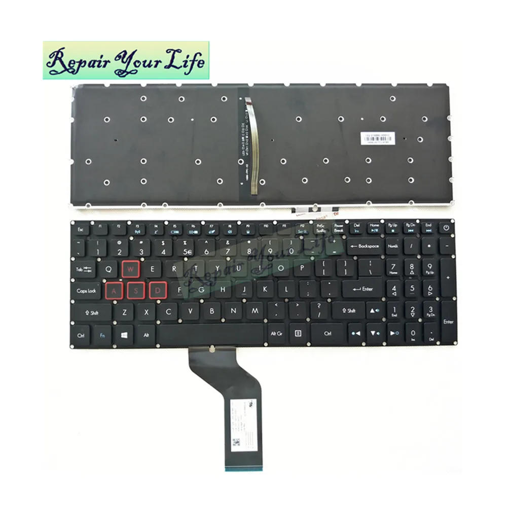 Клавиатура для ноутбука с подсветкой SP испанская ACER N17C1 VX5 591 подсветка красные