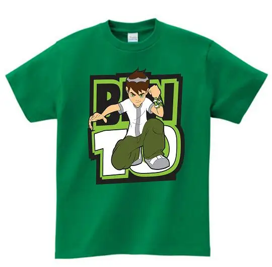 green childreT-shirt Ben 10, протектор для часов земли, футболки для детей, топы, футболки, коллекция года, летние футболки для мальчиков с героями мультфильмов футболка футболки для мальчиков и девочек - Цвет: green childreT-shirt