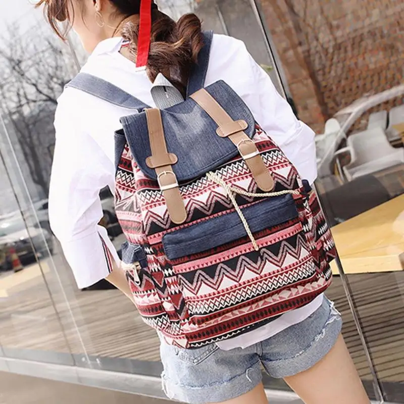 WEIXIER повседневный рюкзак для женщин с кулиской дизайн Canavs девочек маленький