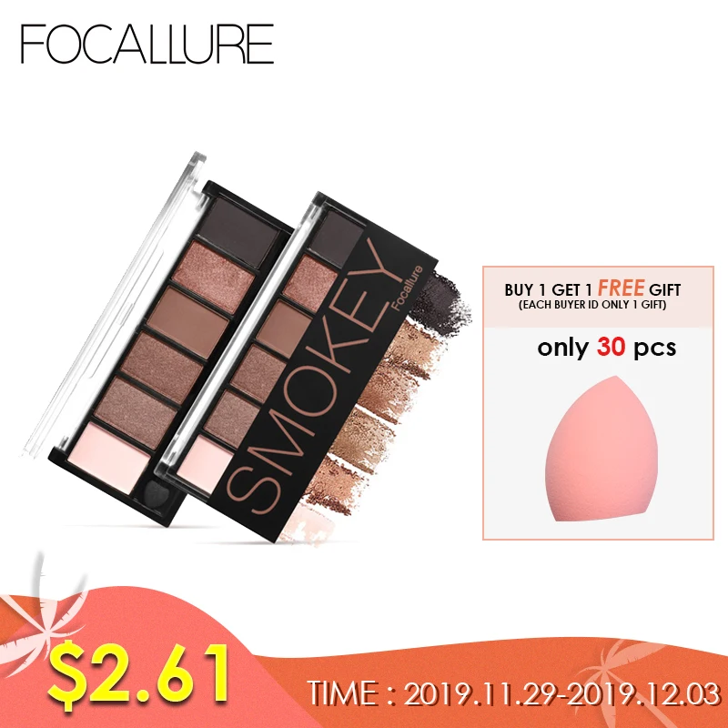 FOCALLURE 6 цветов Дымчатая матовая палитра теней для век стойкая Кисть для макияжа