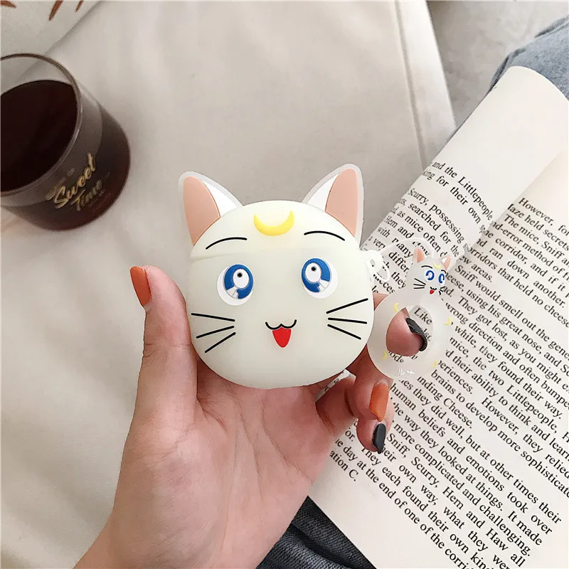 Аниме Card Captor Sakura Luna Cat Сейлор Мун Косплей Кукла Брелок Bluetooth наушники зарядное устройство чехол - Цвет: 3