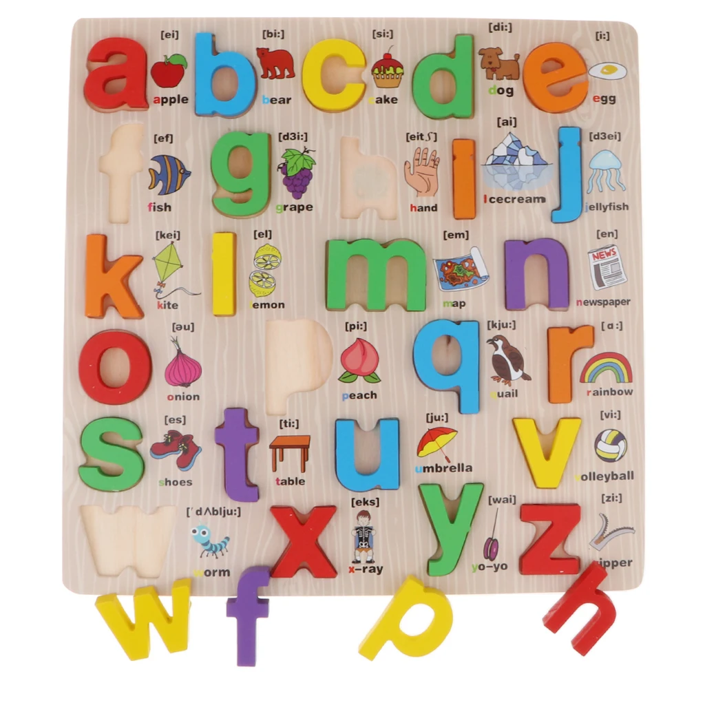 

abc Wooden Alphabet Letters Set Children Kids Learning Puzzle Toys