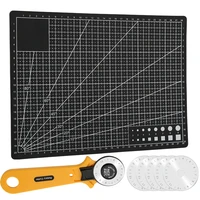 kaobuy 7pcs fabric rotary cutter professional tools with safety lock 45mm 28mm cutting mat for for leather fabrics