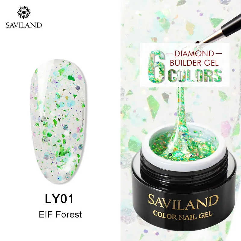 LY01 SAVILAND 3D Супер Блестящий Алмазный полигелевый лак для ногтей замачиваемый УФ-гель лак Vernis Полупостоянный Быстрый строительный дизайн ногтей - Цвет: LY01