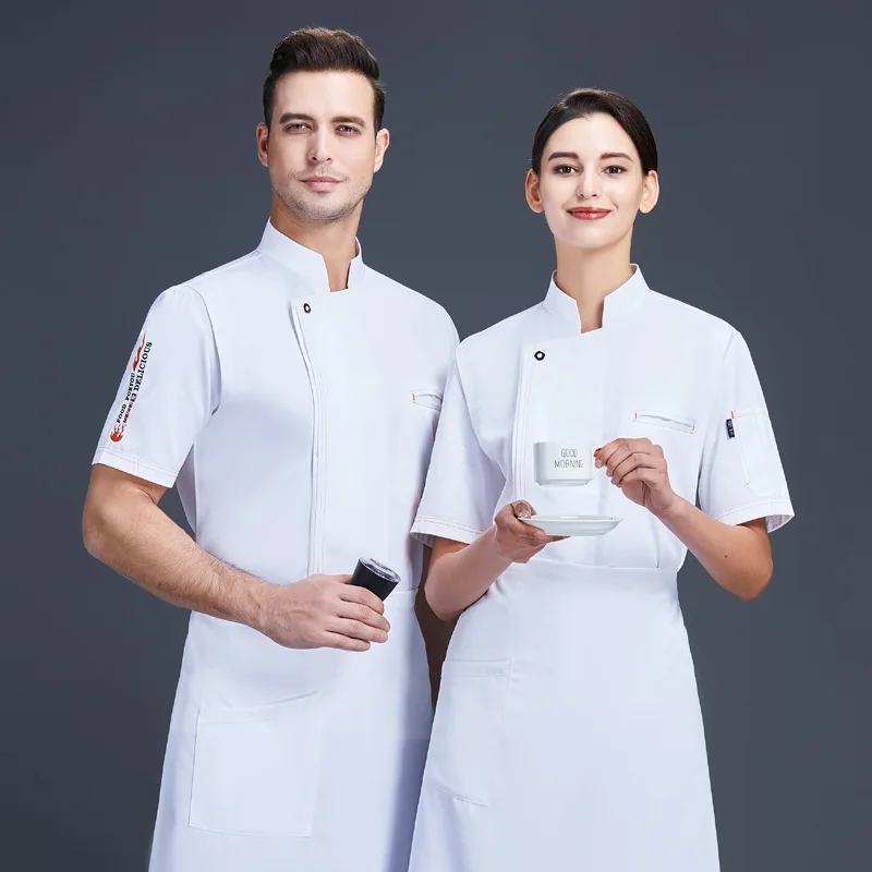 

2020 Work Clothes Chef Uniform Cooking Clothes Chef Overalls Kitchen Western Hotel Cake Shop Baking Uniform Short Sleeve Spring