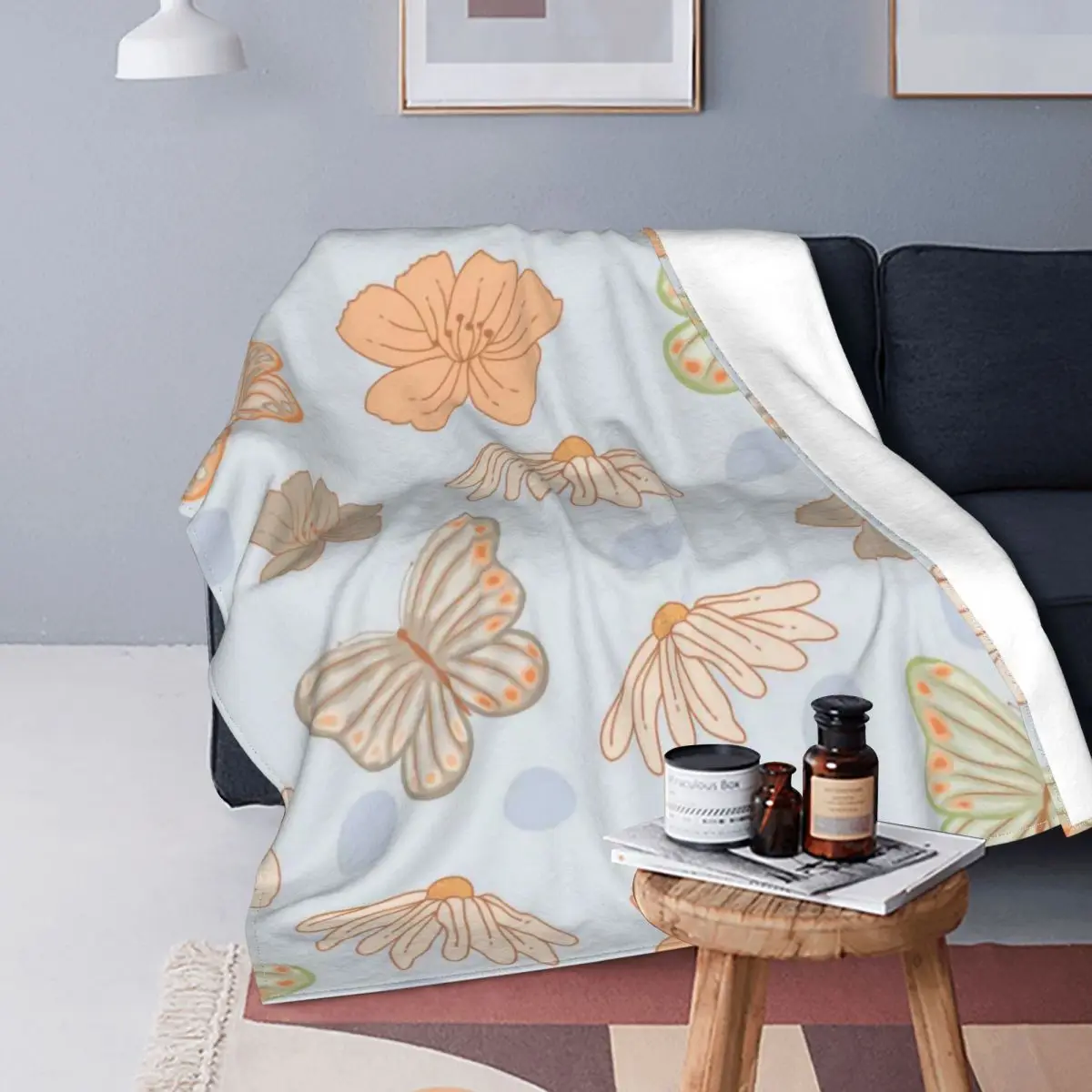 

Rose Flower Plant Blanket Plaid Printed Stitch Warm Portable Coral Fleece Throw Blankets For Sofa Home