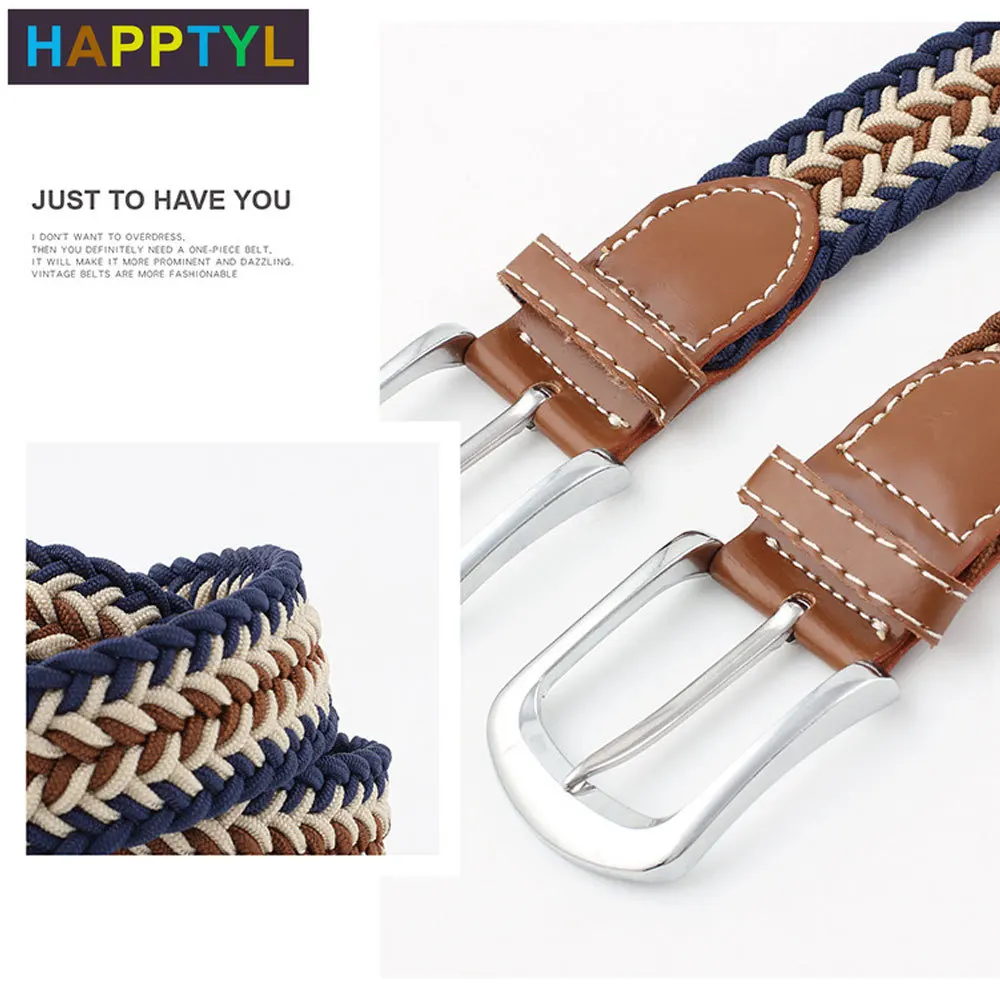 HAPPTYL 1 шт. Модный женский мужской тканый ремень из искусственной кожи для джинсов