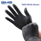 Нитриловые водонепроницаемые перчатки 100 дюйма, оригинальные GMG, черные, для пищевых продуктов, гипоаллергенные одноразовые защитные перчатки, нитриловые перчатки, пищевые перчатки