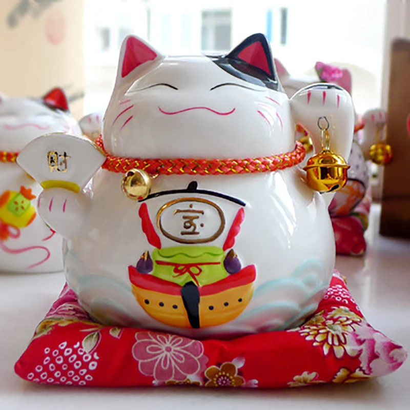 Китайский фэн шуй керамический кот удачи японский Манеки неко Кот деловые