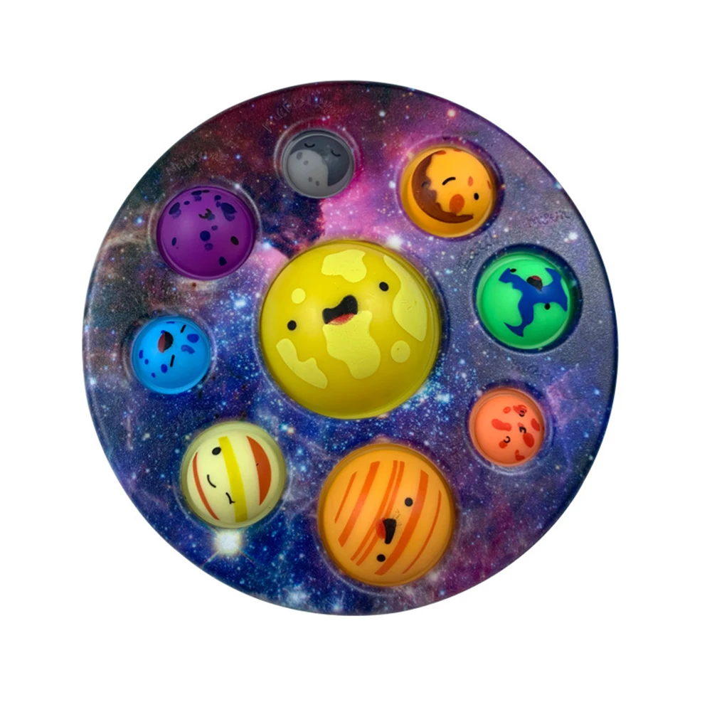 Planets Finger Squeeze Bubble Sensory Toys Adult Stress Relief Antistress Board Fingertip Fidget Educational Toy for Kid | Игрушки и