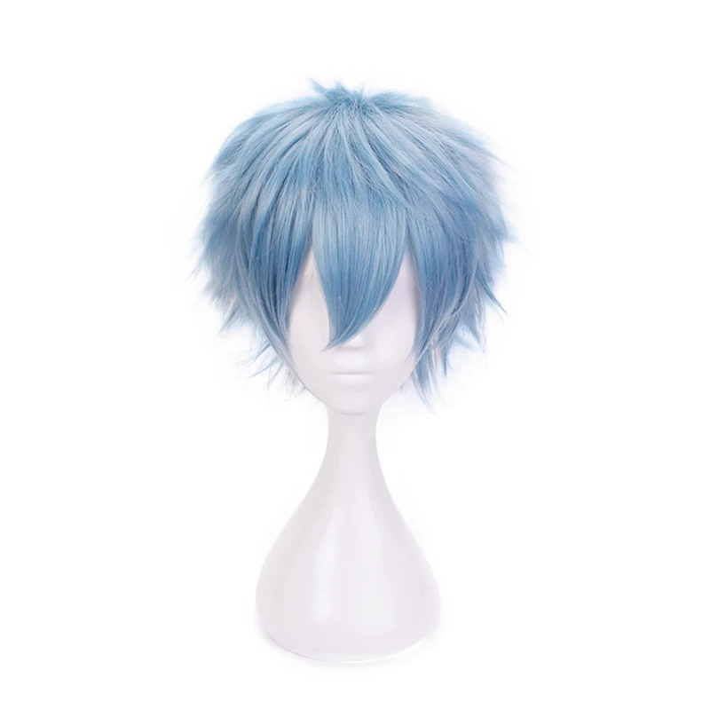

Boku No My Hero Academia Tomura Shigaraki Blue Short Cosplay Heat Resistant Synthetic Hair Carnival Halloween Party + Wig Cap