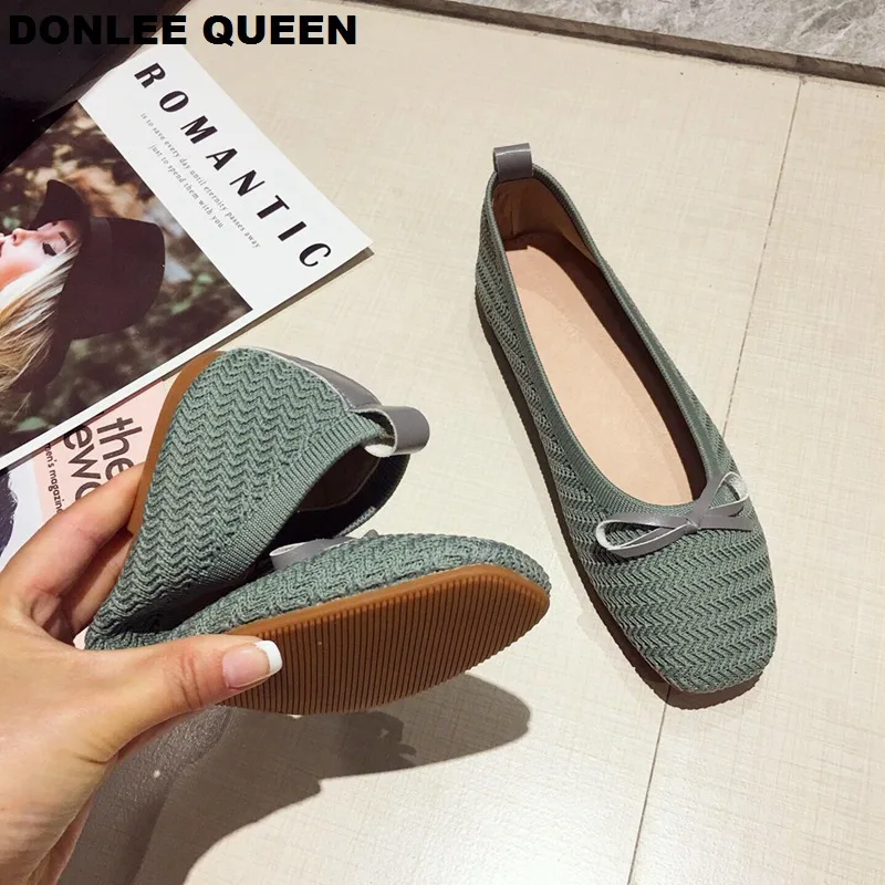 Обувь на плоской подошве женские Балетки без застежки с круглым носком балетки