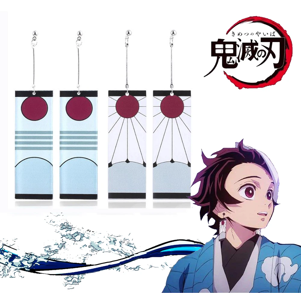 

Anime Acrylic Earrings Demon Slayer Kimetsu no Yaiba Blade of Ghost Vintage Earrings For Women Girl Cosplay Jewelry Gift