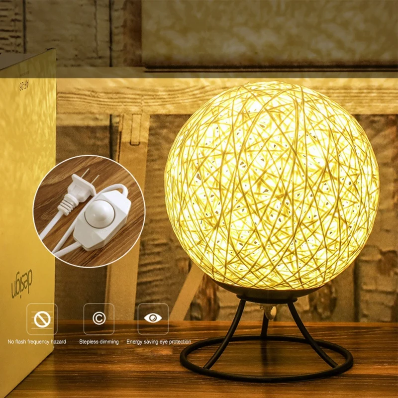 3D светодиодный ночник романтическая подставка украшение цветная ротанговая