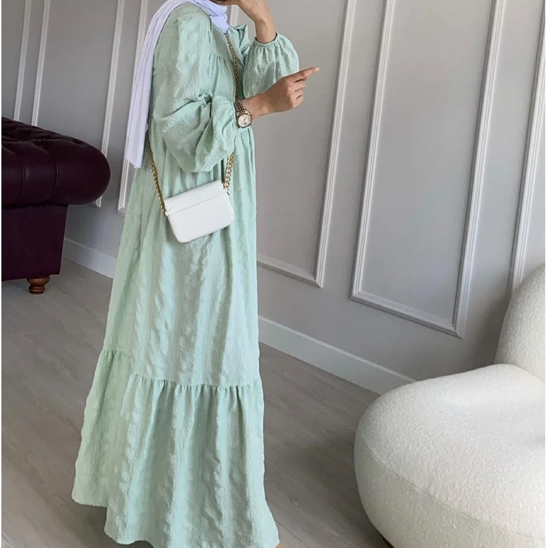 

Mandylandy Abaya однотонное длинное женское платье, скромное платье, марокканская Djellaba, модное мусульманское платье с длинным рукавом, Халат