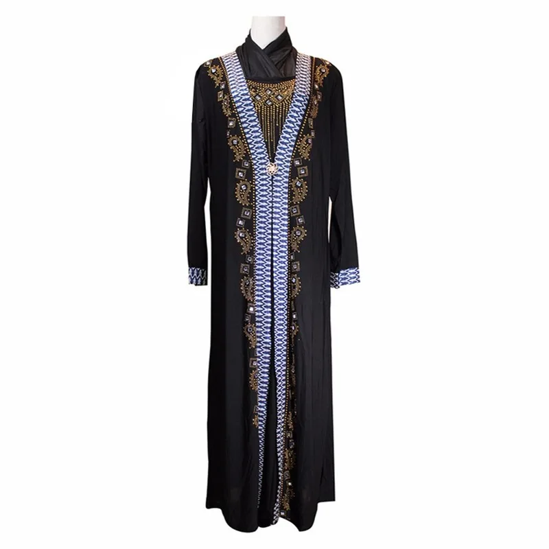 Мусульманская черная абайя мусульманская одежда ИД Мубарак Турция Дубай Рамадан