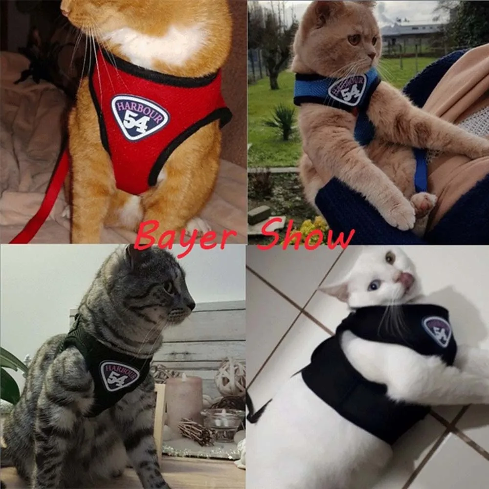 

Mesh Cat Harness Small Pet Harness Clothes Jacket Puppy Kitten Pug Chihuahua Harnesses Vest Walking Leash Leads Set