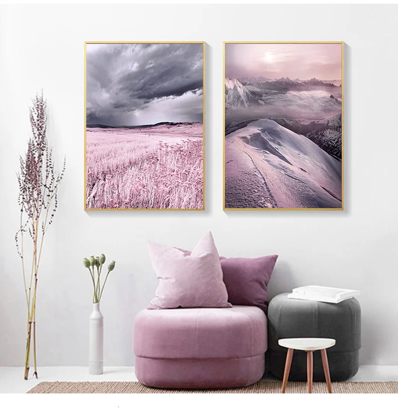 Картина NordicStyle с принтом золотистого розового и серебристого цвета постер на