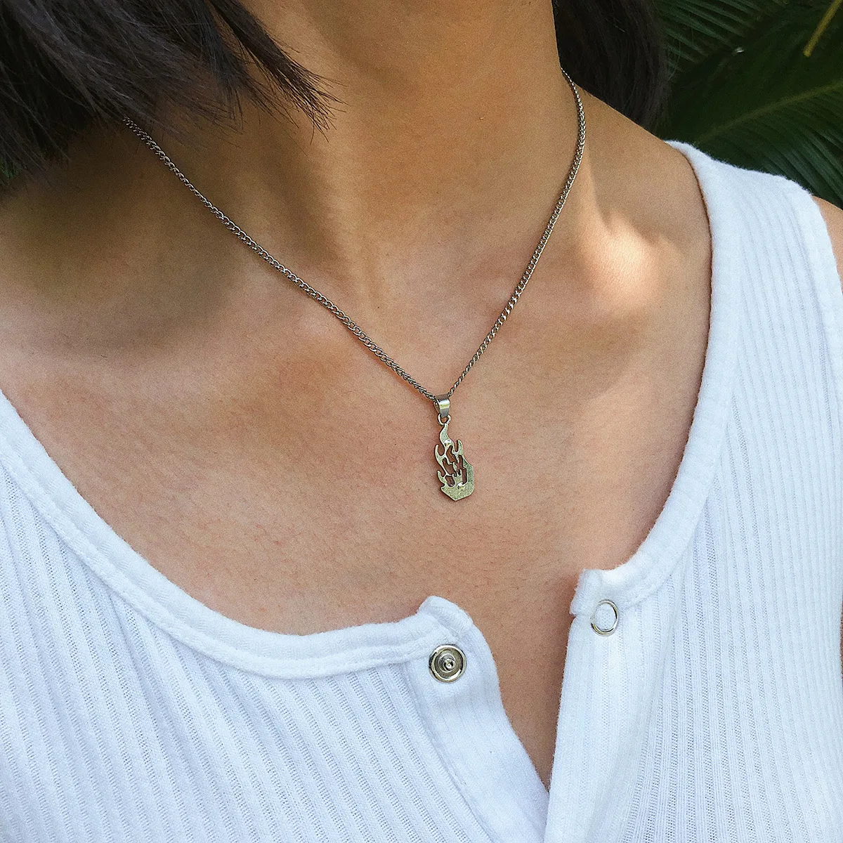 KingDing Длинное Ожерелье Пламени Кулон Панк Женщины Ювелирные Изделия Готическая