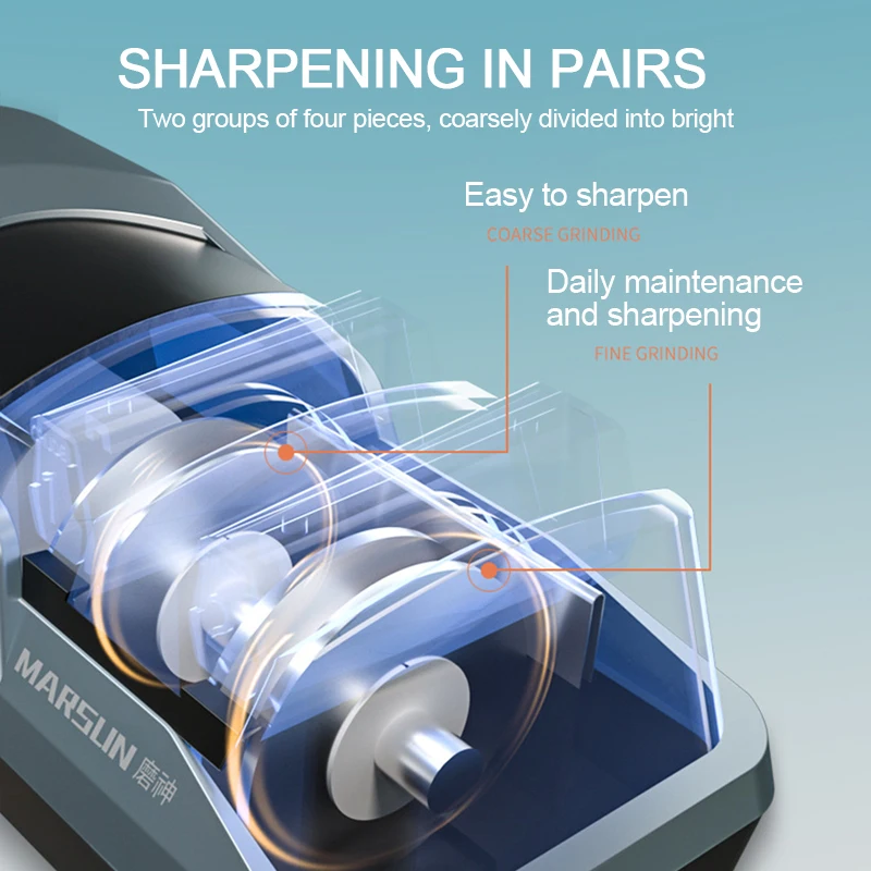 Professional Electric Knife Sharpener USB Charging Emery Grinding Wheel Home Fast Automatic Grinder Kitchen Tool |