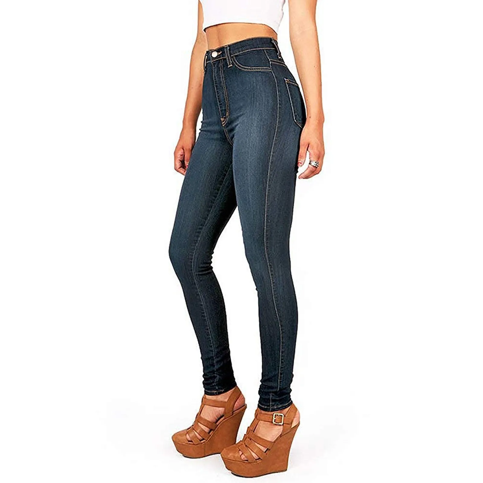Женские джинсы 2021 пикантные облегающие повседневные брюки большого размера с
