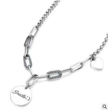 

necklace silver 925 women accessories smile necklaces 50cm