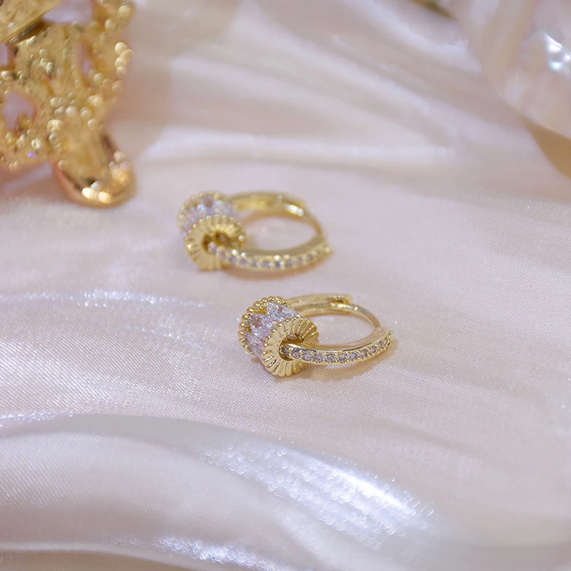 

Серьги-кольца женские винтажные, 14 к, украшения из настоящего золота